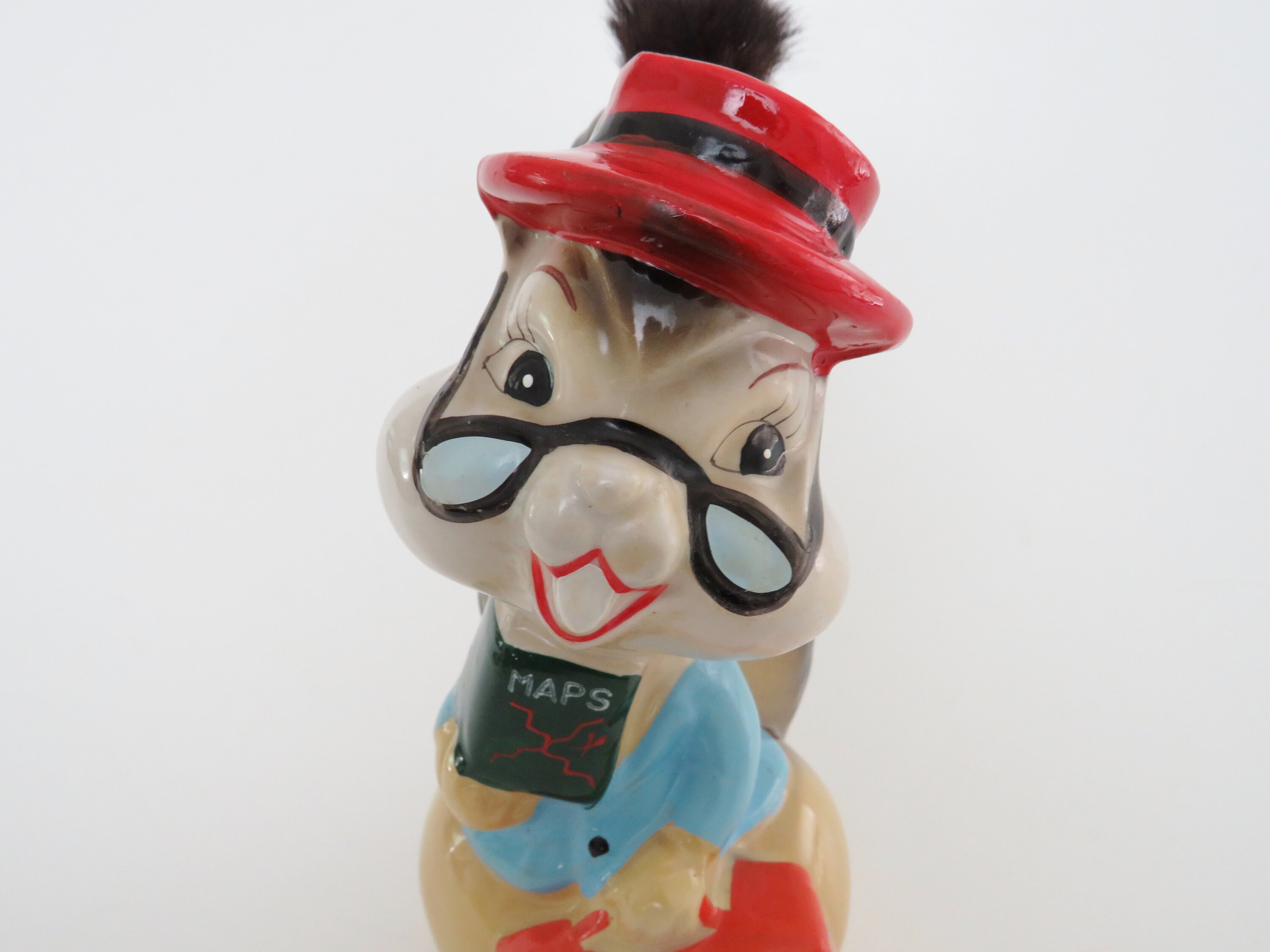 Squirrel Ceramic Coinbank / リス 貯金箱 Vintage Ceramic Squirrel Bank, Anthropomorphic Squirrel Figurine
