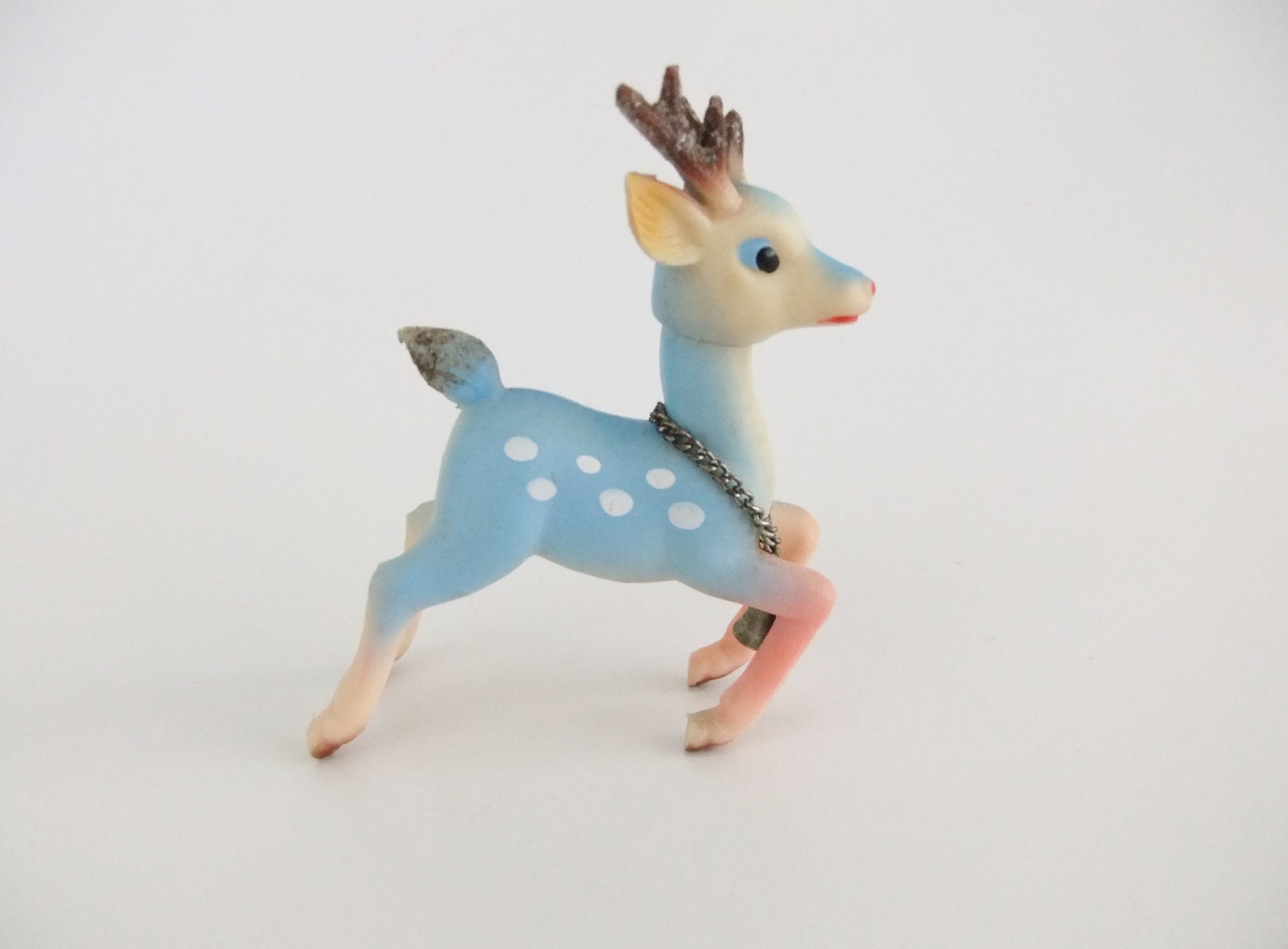 Pretty Blue Reindeer Figurine Plastic Reindeer Ornament Blue Etsy