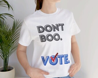 Niet boeien.  Stem. - Minimalistisch unisex T-shirt met korte mouwen - Michelle Barack Obama