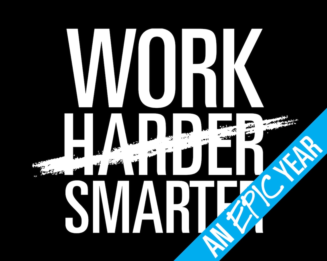 WORK SMARTER not HARDER Inspirational Typography Poster Etsy