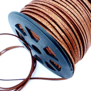 Faux Suede Cord _PP665/88454/562 _CORDS _Copper color of 2.3 mm Leather Sale By Yard image 2