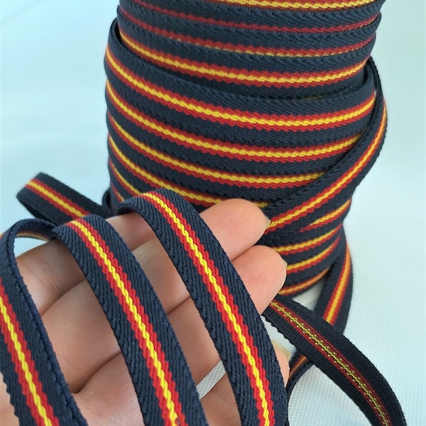 Navy blue Elastic 12 mm strap _PP54478/62147/8_ Wide elastic straps for bracelets / shoes /bags_ of 12 mm _ pack 1 meter