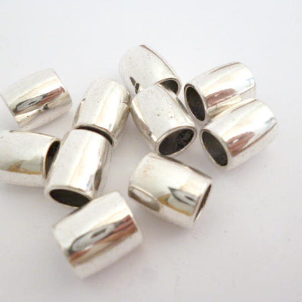 Grosses perles en métal argentées avec trou de 8 mm_NAC45520833/_Silver Beads_Large_Grandes perles en métal_ de 13 x 10 mm_hole 8 mm_pack 5 pcs