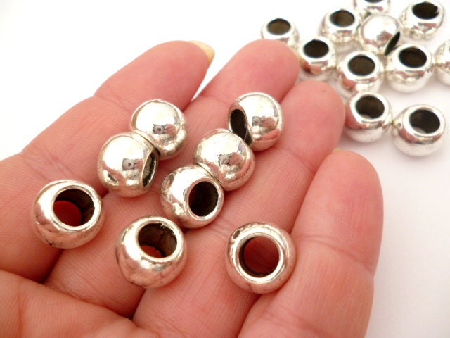 20pc Big 12mm Loose Beads Hole 6.5mm Stainless Steel Jewelry