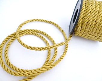 Golden Braided Rayon Cord_ PP064524707/28_Braided Cords _ golden of 5 mm_ bobbin 8 meters / 26,24 ft