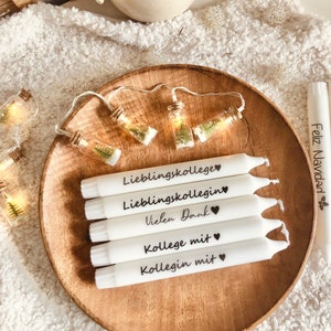 Boss with heart - colleague with heart - stick candles - candles - candle decorations - candles with lettering - labeled candles - gift