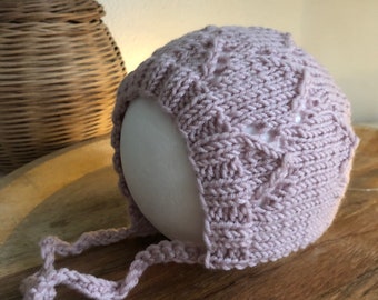 Babybonnet Bonnet gestrickt Babymütze Babymützchen Newborn