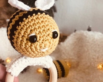 DIY Set Kit Sonajero "Abeja" Crochet Crochet Set Algodón Orgánico