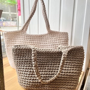 Häkelset Shopper XL Nude – Bobbiny Garn 5mm, DIY Tasche, Anleitung & Häkelnadel inkl.