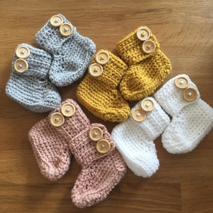 Baby boots baby booties crocheted image 1
