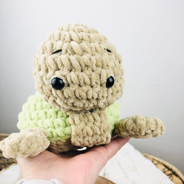 Crochet Cuddly Turtle Music Box Chenille Amigurumi DIY Kit