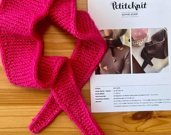 Sophie Scarf Petiteknit knitting kit including instructions