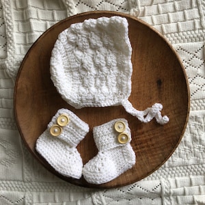 Set Babybonnet + Baby boots Dwarf Hat Wichtelhat Pixie Hat Crocheted Baby Hat Baby Hat 3-6 Months