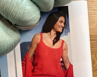 Limited Edition Knitting Kit Summer Top – Summer Cashmere in Mint | incl. Lana Grossa Crochet Pattern Booklet No. 8 | only 1 per size