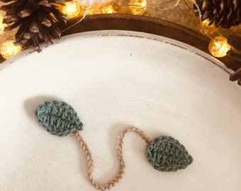 Nabelschnurbändchen „Blätter“ Bio Baumwolle Nabelschnurband Nabelschnur Krawatte Nabelbändchen