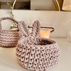 Crochet set &quot;Easter basket with bunny ears&quot; Crochet basket Crochet kit DIY set Bobbiny