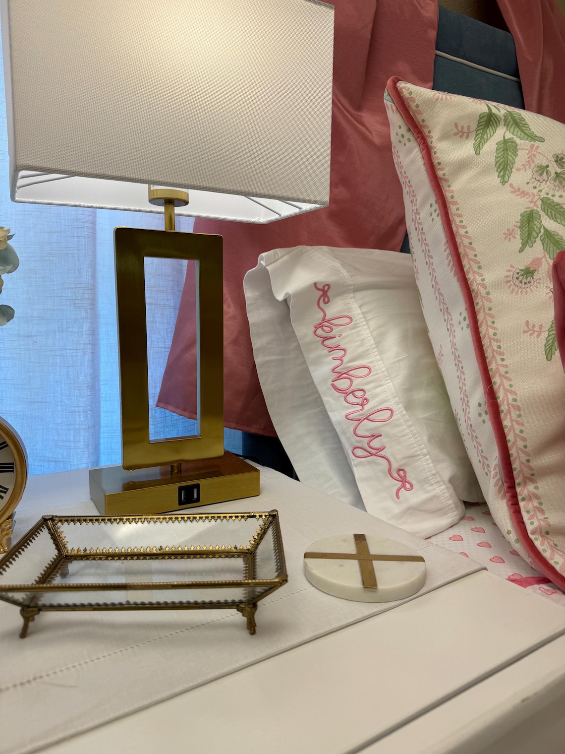 Construction Stacked Monogramed Pillowcase