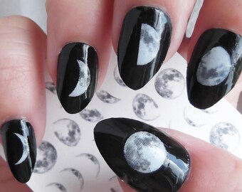 Moon Nail Decals Etsy