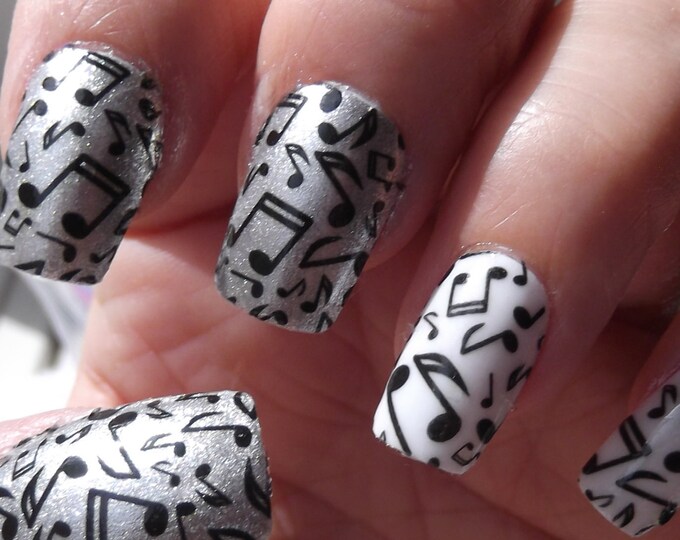 MUSIC NOTES Nail Art Decals GCN Full Nail Wrap Decoration Etsy