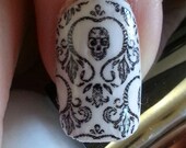 Skull Nail Art Damask Nails (SKD) Day of the Dead Full Long and Short Nails Wraps Waterslide Decal Water Slide Transfer Decal Stickers
