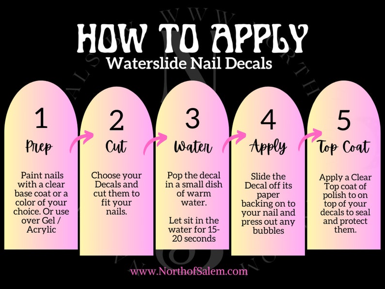 how to apply water side nail decals