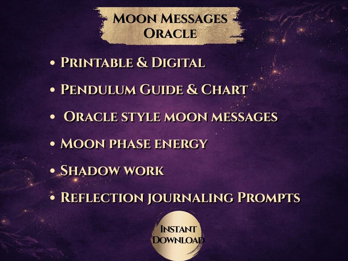 Moon Phase Pendulum Board Dowsing Chart + Oracle Guide | Lunar Ritual ...