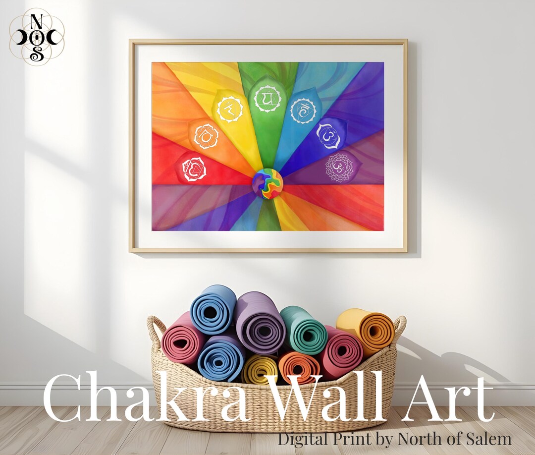 CHAKRAS Watercolor Art Print | Reiki Yoga Meditation Studio | Rainbow ...