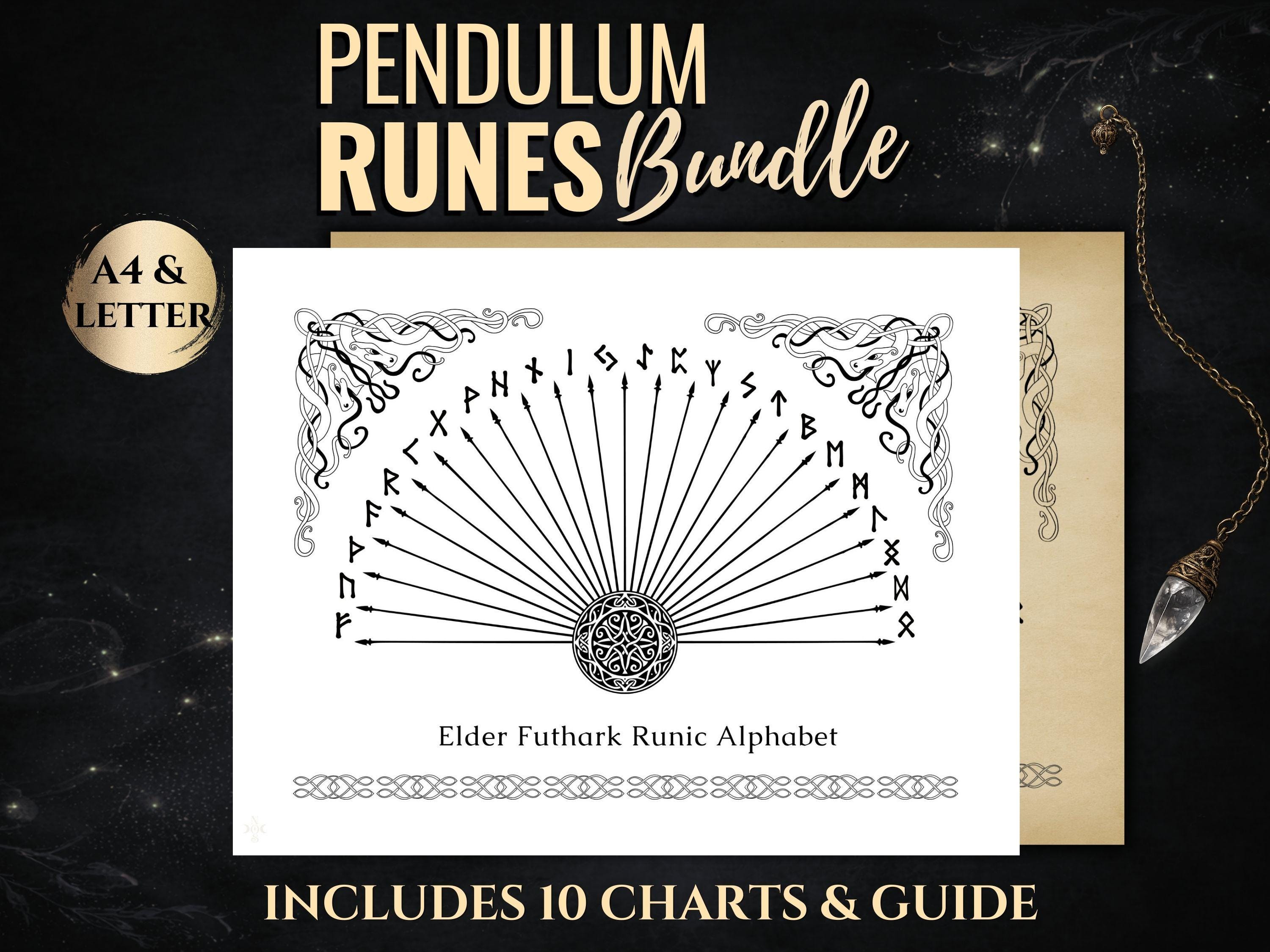 Divining Runes Runes Pendulum Chart BUNDLE + Guides | Elder Futhark Runic Alphabet ...