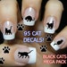 95 BLACK CATS Nail Decals MEGAPACK Paw Print Decals Kitten Nail Art Tiny Cat Nail Decals, Cat Lover's Gift, Black Cat nails Witchy Familiar