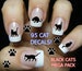 95 BLACK CATS Nail Decals MEGAPACK Paw Print Decals Kitten Nail Art Tiny Cat Nail Decals, Cat Lover's Gift, Black Cat nails Witchy Familiar 