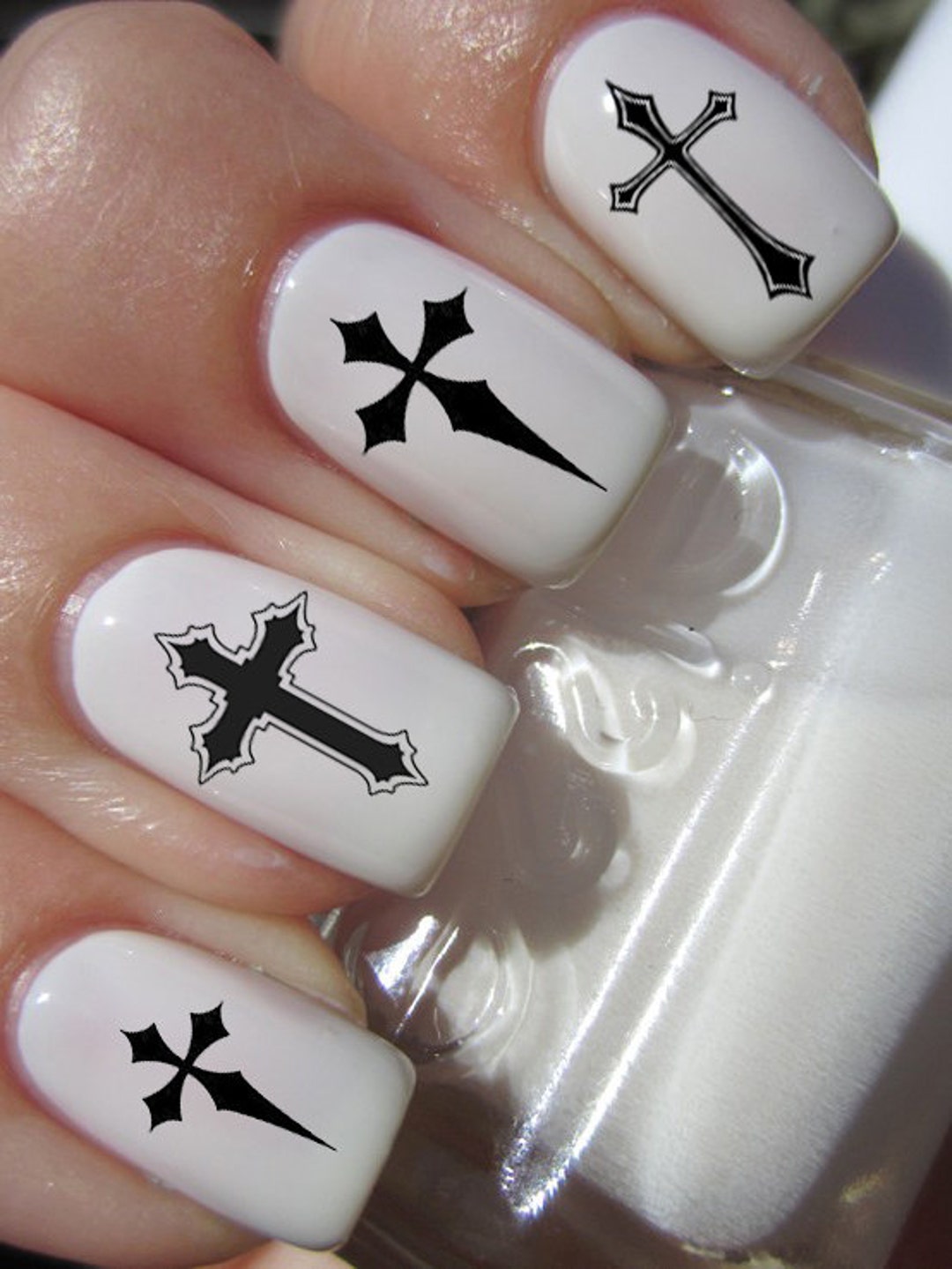 cross designs nail art