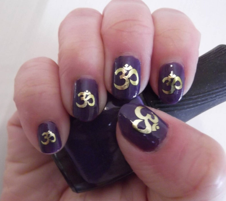 OM Nail Decal Symbols Yoga Gift Nail Art ohm GOLD or Etsy