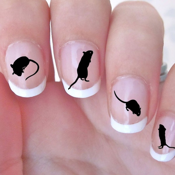 GERBILS Nail Decals | Pet MOUSE Nails | MEGAPACK | Pet Mice | I heart Gerbils | Rat Nail Art WaterSlide Nail Transfers Silhouettes On Sale