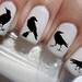 RAVEN Nail Decals | Black CROWS Nail Art | MEGAPACK | Edgar Allen Poe | Gothic Halloween Nail Art Ravens | 66 Waterslide Transfers | Birds