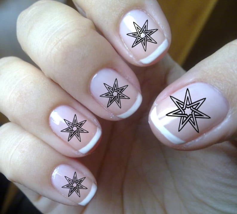 SEPTAGRAM Waterslide Nail Decals, Game of Thrones Inspired 37 7 Pointed STAR Faery Stars Nail Art Waterslide Water Transfer Nail Stickers image 1