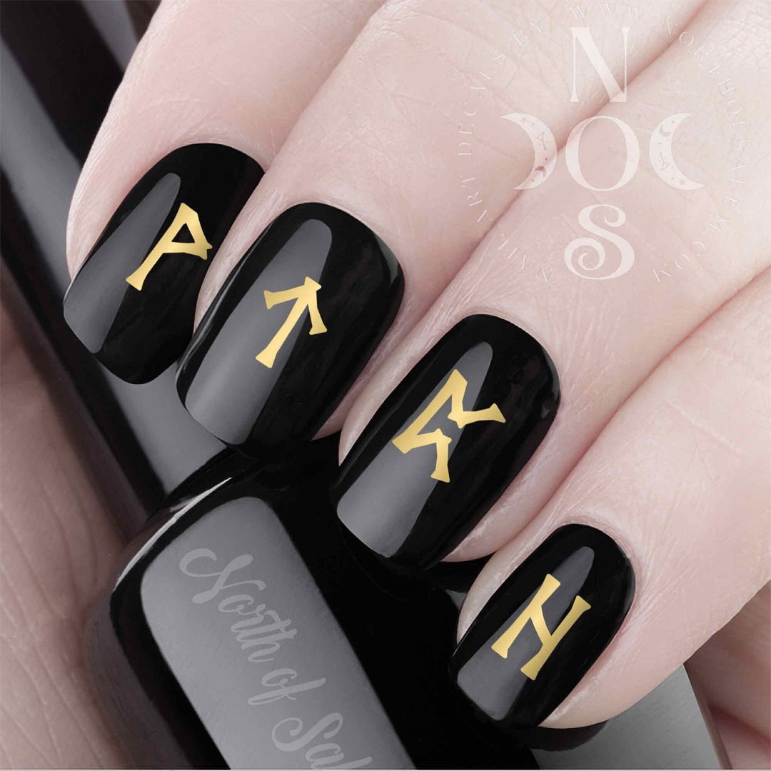 GOLD RUNES Nail Decals Waterslide Viking Nail Decals MEGAPACK