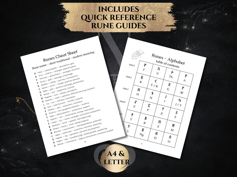 Runes Pendulum Chart BUNDLE + Guides | Elder Futhark Runic Alphabet ...