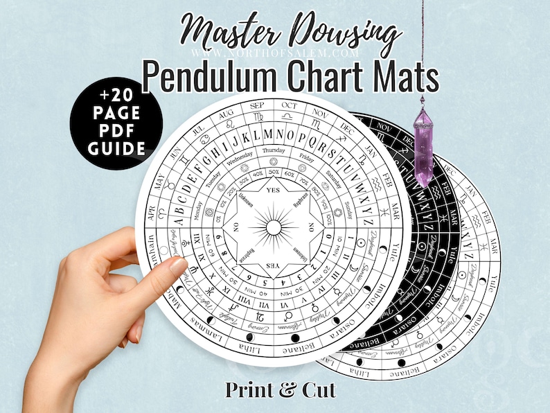 Master Dowsing Pendulum Charts + Guide | All-in-one Large Divination ...
