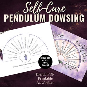 Pendulum Board Dowsing Chart Self-Care Printable + BONUS | Dowsing Guide + Journal Pages (Digital Download PDF)