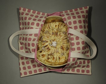 Kuchentasche rosa Quadrat, Kuchenbeutel, Transporttasche Kuchen, Tortentasche,Lunchbag,Kuchen, Cakebox, Torten, Tragetasche