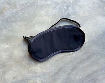 sleeping mask from silk, dark  blue, eye mask, sleep mask, travel, relaxation