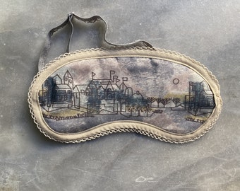 silk sleeping mask city landscape, eye mask, relaxation, travel, beauty