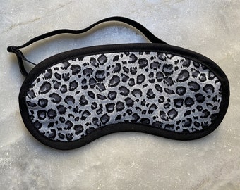 sleep mask from  cotton, leo print sleeping mask, beauty, relaxation, travel, mother's day, meditation