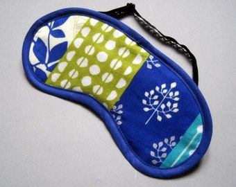 sleep mask with japan pattern, blue, adjustable, cotton, relaxation, beauty. travel