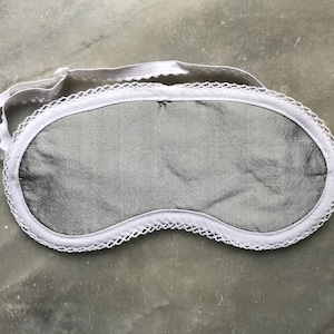 Silver Silk Sleep Mask, adjustable, eye mask, travel, beauty, relaxation image 1