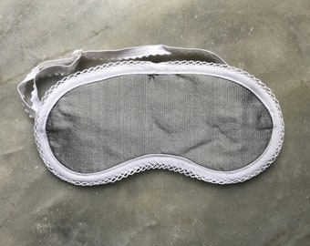 Silberfarbene -Schlafmaske aus Seide, verstellbar, Entspannung, Reise, Beauty