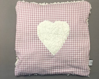Almohada de hueso de cereza corazón lila rosado, almohada de calor, almohada de enfriamiento, almohada de grano, paquete de calor, paquete de frío