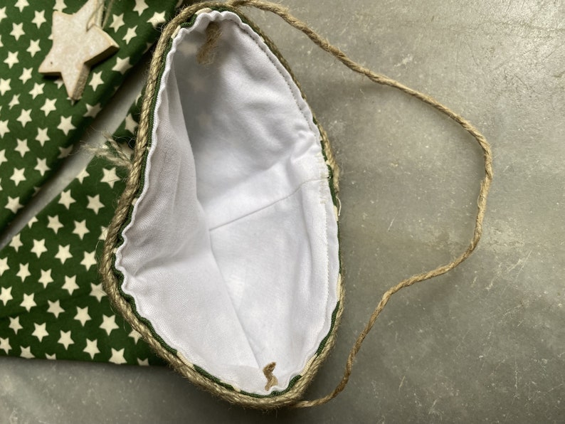 Bolsa puntiaguda, bolsa navideña, decoración navideña, bolsa regalo, bolsa de Papá Noel, Papá Noel, hecha de algodón, reutilizable imagen 3