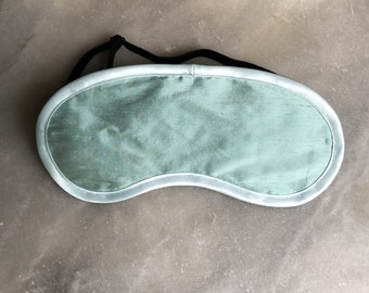 sleeping mask  from silk mintcoloured, water green, sleep mask, eye mask, travel, relaxation, meditation
