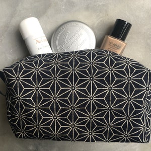 Makeup bag stars, cosmetic-bag, beauty, makeup bag, toiletry bag, cosmetic bag, travel kit, cotton, japan fabric asanoha